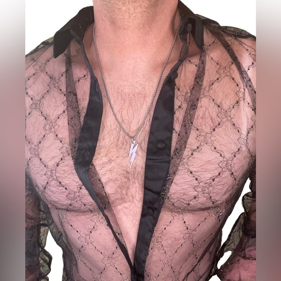 Other - Lightning Bolt Necklace Mens Silver Tone New With Tags Fashion Pendant